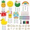 16 Pack Kids Beach Wind Chime Craft Kit – DIY Hawaiian Luau Wooden Painting Set, Summer Fruit & Ocean Theme Arts & Crafts, Classroom Activity, Birthday Party Favors & School Craft Supplies